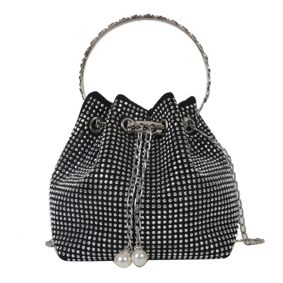 Rhinestone Bucket  Crystal Cross Body Handbag
