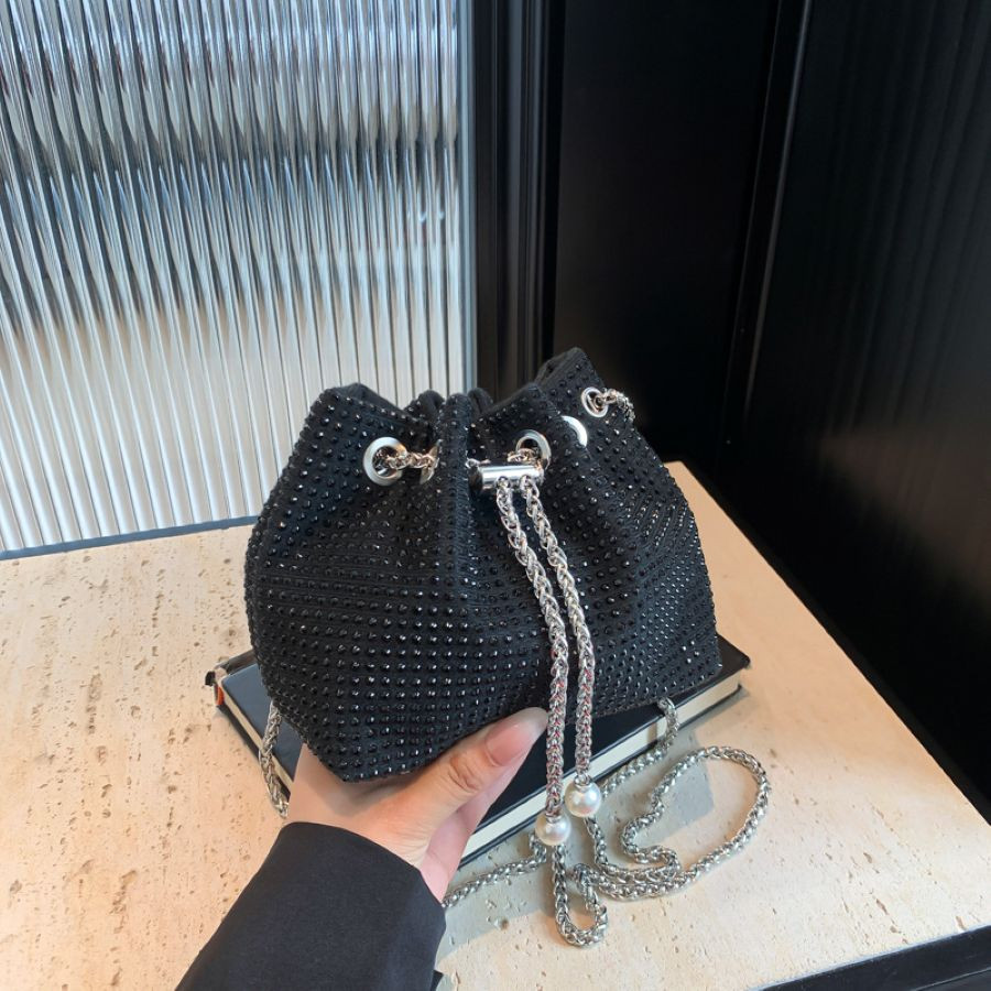 Rhinestone Bucket  Crystal Cross Body Handbag