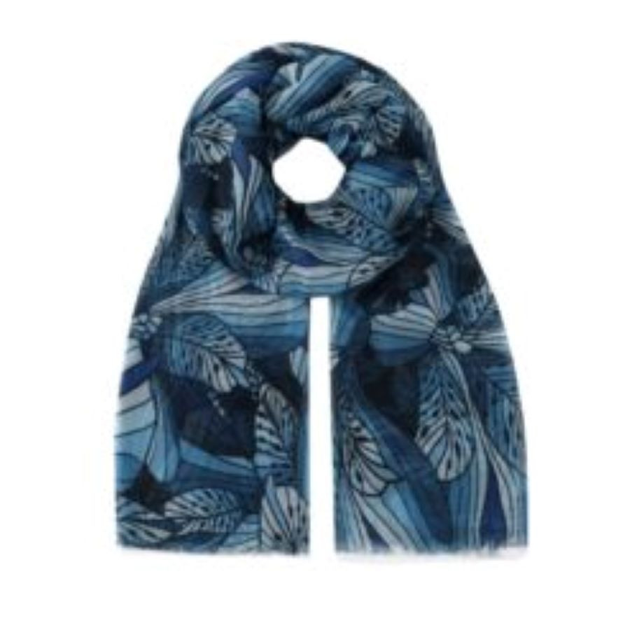 Scarf - Blue Inca Lilies