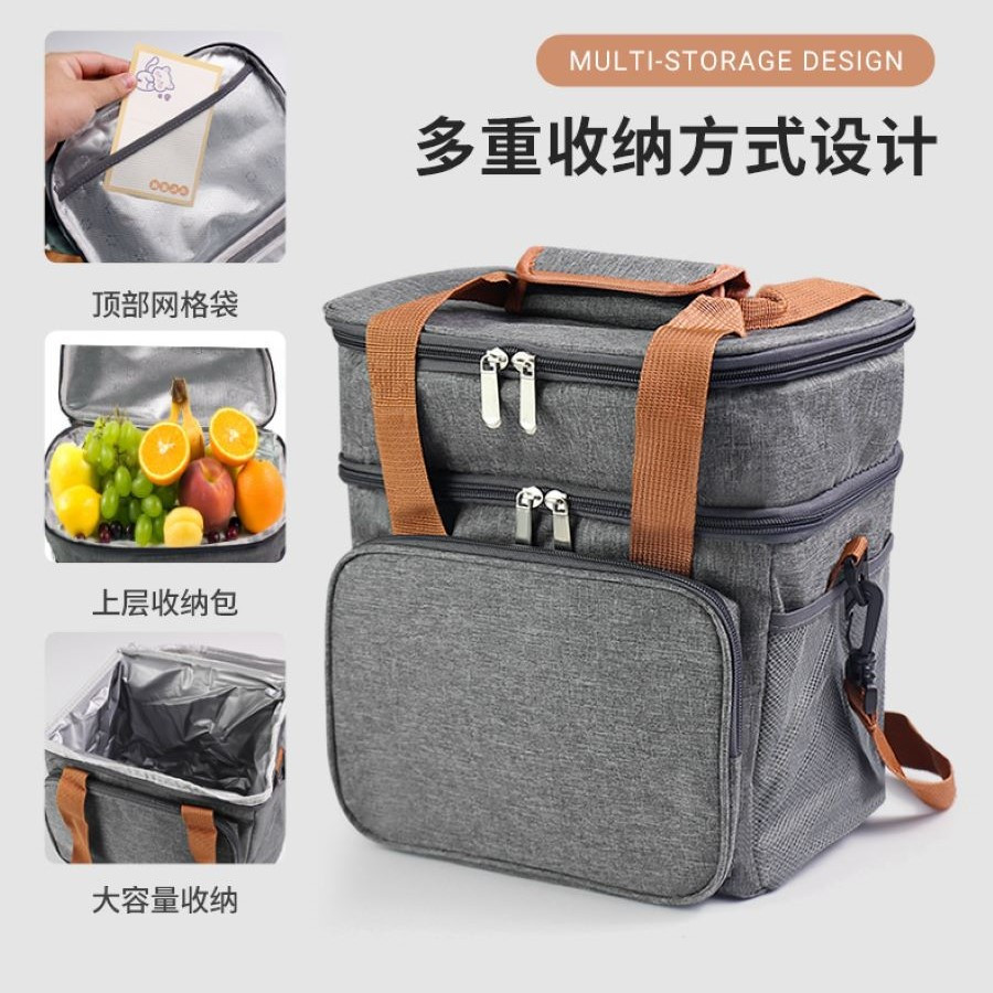 Double Layer Insulation Portable Lunch Bag